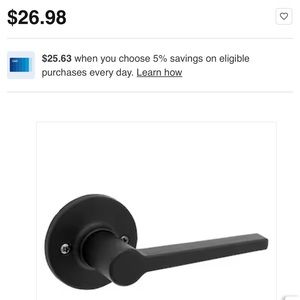 RELIABILT MATTE BLACK HALL/CLOSET door handle